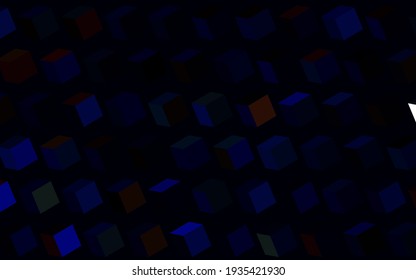 Dark Blue, Yellow vector template with rhombus. Modern abstract illustration with colorful rectangles. Best design for your ad, poster, banner.