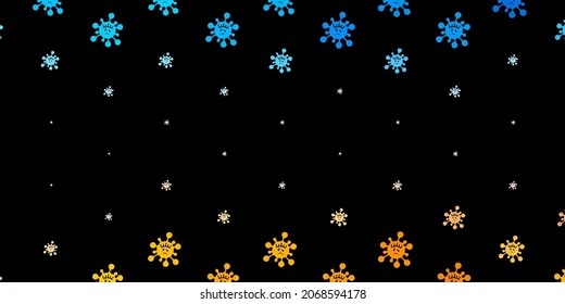 Dark blue, yellow vector template with flu signs. Colorful  gradient illness symbols in simple abstract style. Simple design against epidemic information.
