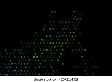 Dark blue, yellow vector template with isolated letters. Shining colorful illustration with isolated letters. The pattern can be used for ad, booklets, leaflets of education.