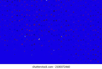 Azul oscuro, plantilla de vector amarillo con cristales, triángulos. Diseño decorativo de estilo abstracto con triángulos. Diseño moderno para su tarjeta de visita.