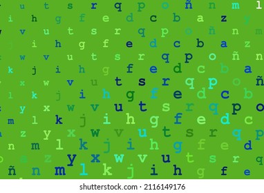 Dark blue, yellow vector template with isolated letters. Modern geometrical illustration with ABC english symbols. The pattern can be used as ads, poster, banner for books.