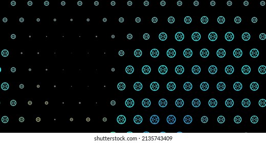 Dark Blue, Yellow vector template with esoteric signs. Colorful vintage illustration with gradient alchemy shapes. Background for esoteric, mystic designs.