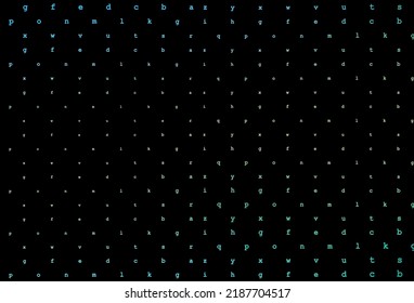 Dark blue, yellow vector template with isolated letters. Blurred design in simple style with signs of alphabet. Smart design for your business advert of university.