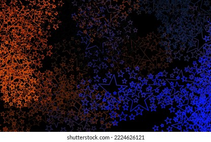 Dark Blue, Yellow vector template with sky stars. Blurred decorative design in simple style with stars. Template for cosmic backgrounds.