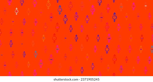 Dark Blue, Yellow vector template with businesswoman signs. Illustration with signs of women strength and power. Elegant design for wallpapers.