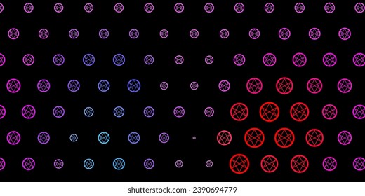 Dark Blue, Yellow vector template with esoteric signs. Retro design in abstract style with witchcraft forms. Design for magic, spiritual events.