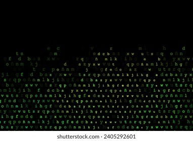 Dark blue, yellow vector template with isolated letters. Shining illustration with ABC symbols on abstract template. Template can be used as a background for ads of typography.
