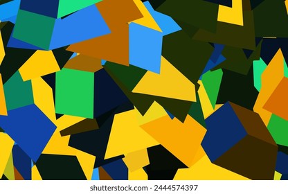 Azul oscuro, Plantilla de Vector amarillo con cristales, triángulos. Hermosa ilustración con triángulos en estilo de la naturaleza. El mejor diseño inteligente para tu negocio.