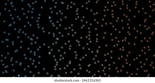 Azul oscuro, Plantilla de Vector amarillo con estrellas de neón. Ilustración colorida con estrellas de gradiente abstracto. Patrón para Sitios web, páginas de aterrizaje.
