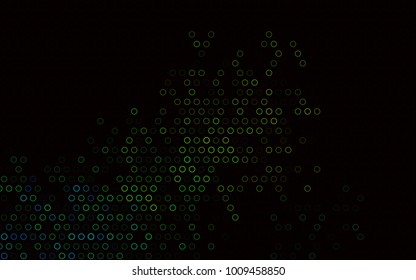 Dark Blue, Yellow vector  texture with disks. Glitter abstract illustration with blurred drops of rain. The pattern can be used for ads, leaflets of liquid.