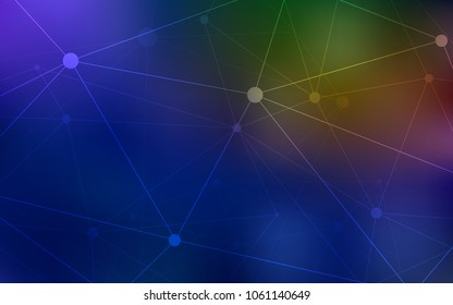 Dark Blue, Yellow vector texture with disks, lines. Colorful illustration with circles and lines in futuristic style. Completely new template for your brand book.