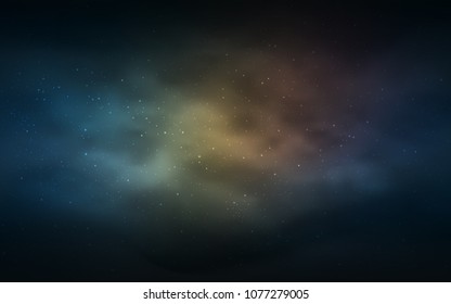 Dark Blue, Yellow vector texture with milky way stars. Blurred decorative design in simple style with galaxy stars. Smart design for your business advert.
