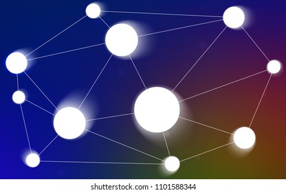 Dark Blue, Yellow vector texture with disks, lines. Modern abstract colorful illustration with spheres and lines. Pattern can be used for beautiful websites.