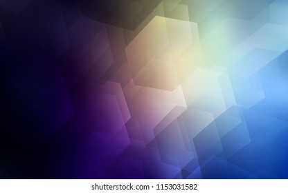 Dark Blue, Yellow vector texture with colorful hexagons. Illustration with set of colorful hexagons. Beautiful design for your business advert.