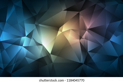 Dark Blue, Yellow vector texture in triangular style. Decorative design in abstract style with triangles. Pattern can be used for websites.
