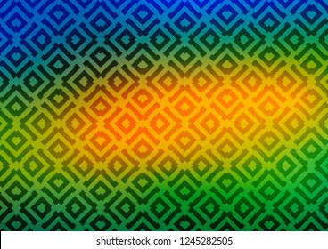 Dark Blue, Yellow vector texture with lines, rhombuses. Colorful illustration with lines, cubes on abstract template. Pattern for business booklets, leaflets.