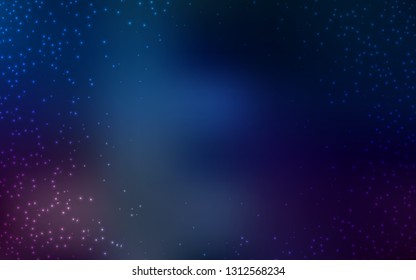 Dark Blue, Yellow vector texture with milky way stars. Shining illustration with sky stars on abstract template. Pattern for astrology websites.