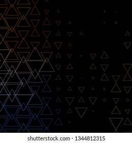 Dark Blue, Yellow vector texture with lines, triangles. Illustration with colorful gradient triangles. Pattern for websites.