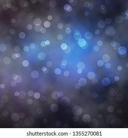 Dark Blue, Yellow vector texture with circles. Illustration with set of shining colorful abstract spheres. Pattern for business ads.