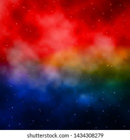 Dark Blue, Yellow vector texture with beautiful stars. Decorative illustration with stars on abstract template. Best design for your ad, poster, banner.