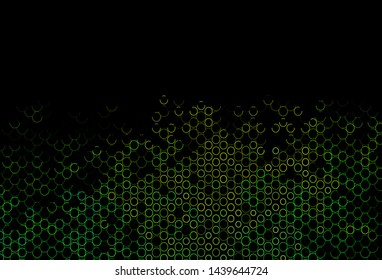 Dark Blue, Yellow vector texture with disks. Blurred decorative design in abstract style with bubbles. Pattern for beautiful websites.