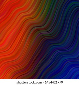 Dark Blue, Yellow vector texture with circular arc. Colorful illustration with curved lines. Pattern for ads, commercials.