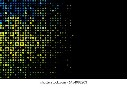Dark Blue, Yellow vector texture with disks. Glitter abstract illustration with blurred drops of rain. Template for your brand book.