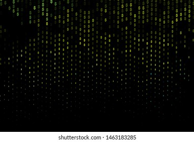 Dark Blue, Yellow vector texture with financial symbols. Abstract illustration with colored financial digital symbols. The pattern can be used for financial, investment websites.