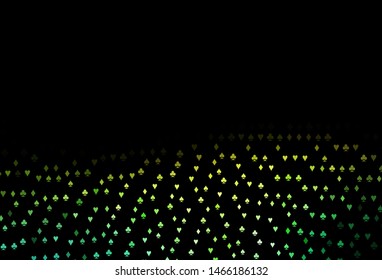 Dark Blue, Yellow vector texture with playing cards. Colored illustration with hearts, spades, clubs, diamonds. Template for business cards of casinos.