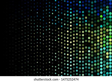 Dark Blue, Yellow vector texture with disks. Beautiful colored illustration with blurred circles in nature style. Pattern for beautiful websites.