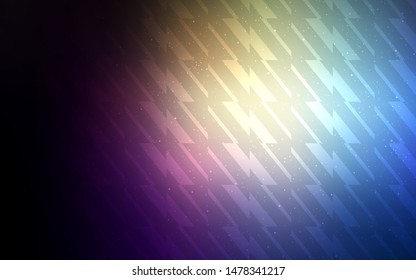 Dark Blue, Yellow vector texture with colored lines. Glitter abstract illustration with colorful sticks. Pattern for ads, posters, banners.