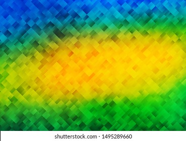 Dark Blue, Yellow vector texture in rectangular style. Abstract gradient illustration with rectangles. Modern template for your landing page.