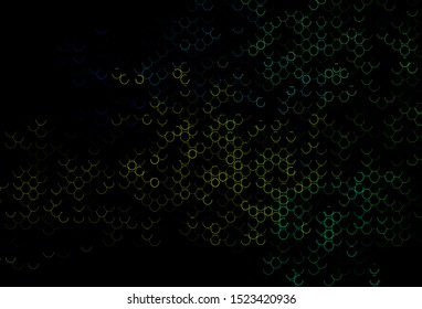 Dark Blue, Yellow vector texture with disks. Beautiful colored illustration with blurred circles in nature style. Pattern for ads, leaflets.