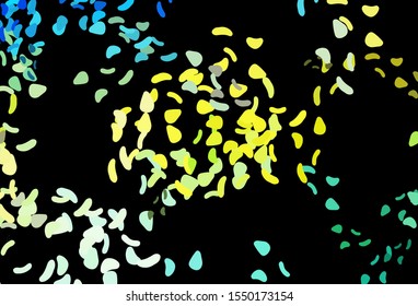 Dark Blue, Yellow vector texture with random forms. Colorful chaotic forms with gradient in modern style. Elegant design for wallpapers.
