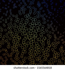 Dark Blue, Yellow vector texture with disks. Abstract colorful disks on simple gradient background. Design for your commercials.