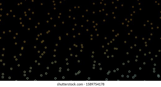 Dark Blue, Yellow vector texture with beautiful stars. Blur decorative design in simple style with stars. Pattern for websites, landing pages.
