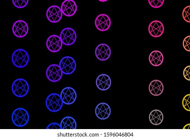 Dark Blue, Yellow vector texture with religion symbols. Abstract illustration with gothic gradient shapes. Design for magic, spiritual events.