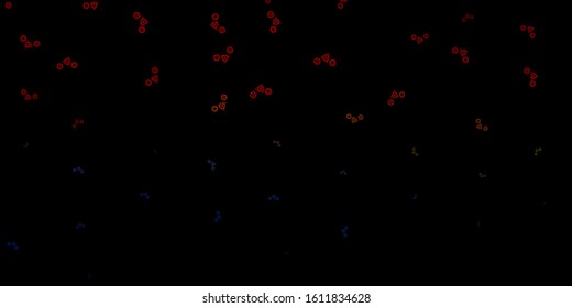 Dark Blue, Yellow vector texture with religion symbols. Retro design in abstract style with witchcraft forms. Design for magic, spiritual events.