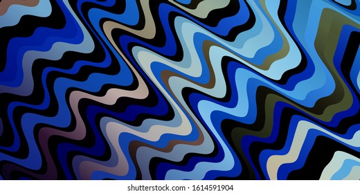 Dark Blue, Yellow vector texture with wry lines. Colorful illustration in abstract style with bent lines. Best design for your ad, poster, banner.
