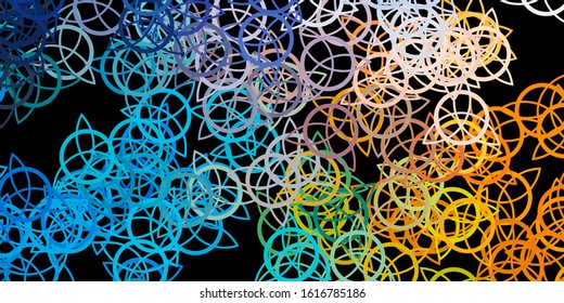 Dark Blue, Yellow vector texture with religion symbols. Retro design in abstract style with witchcraft forms. Background for esoteric, mystic designs.
