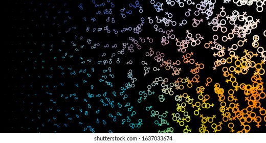 Dark Blue, Yellow vector texture with religion symbols. Retro design in abstract style with witchcraft forms. Best design halloween events.