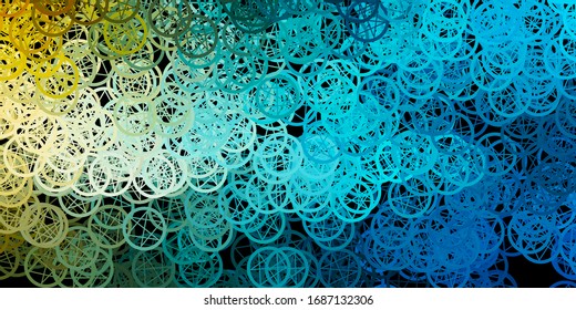 Dark Blue, Yellow vector texture with religion symbols. Retro design in abstract style with witchcraft forms. Simple design for occult depiction.