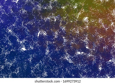 Dark Blue, Yellow vector texture with curved lines. Geometric illustration in abstract style with gradient.  Colorful wave pattern for your design.