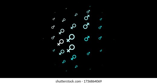 Dark Blue, Yellow vector texture with women's rights symbols. Abstract illustration with a depiction of women's power. Best design to show the power of women.