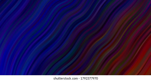 Dark Blue, Yellow vector texture with circular arc. Brand new colorful illustration with bent lines. Best design for your posters, banners.