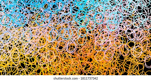 Dark blue, yellow vector texture with memphis shapes. Colorful abstract forms with gradient in simple style. Simple illustration for your web site.