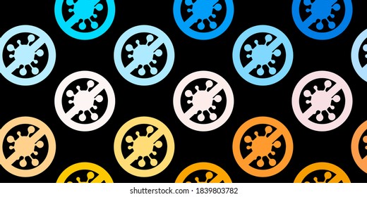 Azul oscuro, textura vectorial amarilla con símbolos de enfermedad. Ilustración abstracta con formas de gradiente biológico. Mejor diseño para eventos de cuarentena.