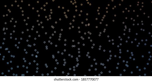 Dark Blue, Yellow vector texture with beautiful stars. Shining colorful illustration with small and big stars. Pattern for wrapping gifts.