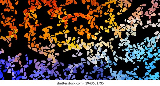 Dark blue, yellow vector texture with memphis shapes. Illustration with colorful shapes in abstract style. Smart design for your business.
