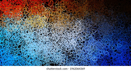 Dark blue, yellow vector texture with memphis shapes. Colorful abstract forms with gradient in simple style. Modern design for your ads.